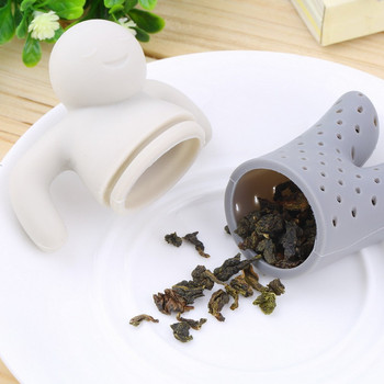 Ενδιαφέρον σουρωτήρι τσαγιού σιλικόνης Cute Cartoon Lazy Portable CreativeVillain Filter Brewing Making Teapot Kitchen Accessories