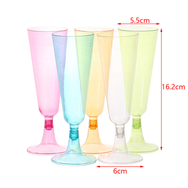 20 vnt. vienkartiniai raudonojo vyno puodeliai 150 ml plastikiniai šampano fleitos kokteilių taurė vestuvių vakarėlio reikmenys baro gėrimų puodelis ledų puodelis