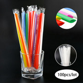 100db 1cm széles eldobható szívószál vegyes színű műanyag ital szívószál gyöngytej tea műanyag strwas party bár kellék