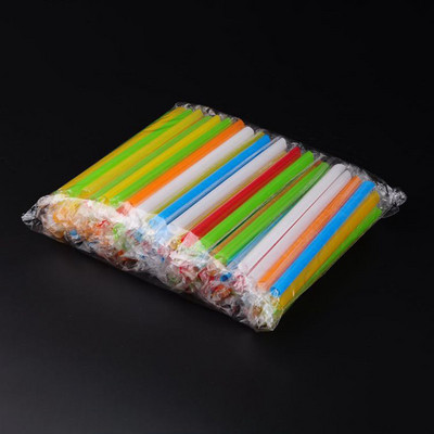 100db 1cm széles eldobható szívószál vegyes színű műanyag ital szívószál gyöngytej tea műanyag strwas party bár kellék