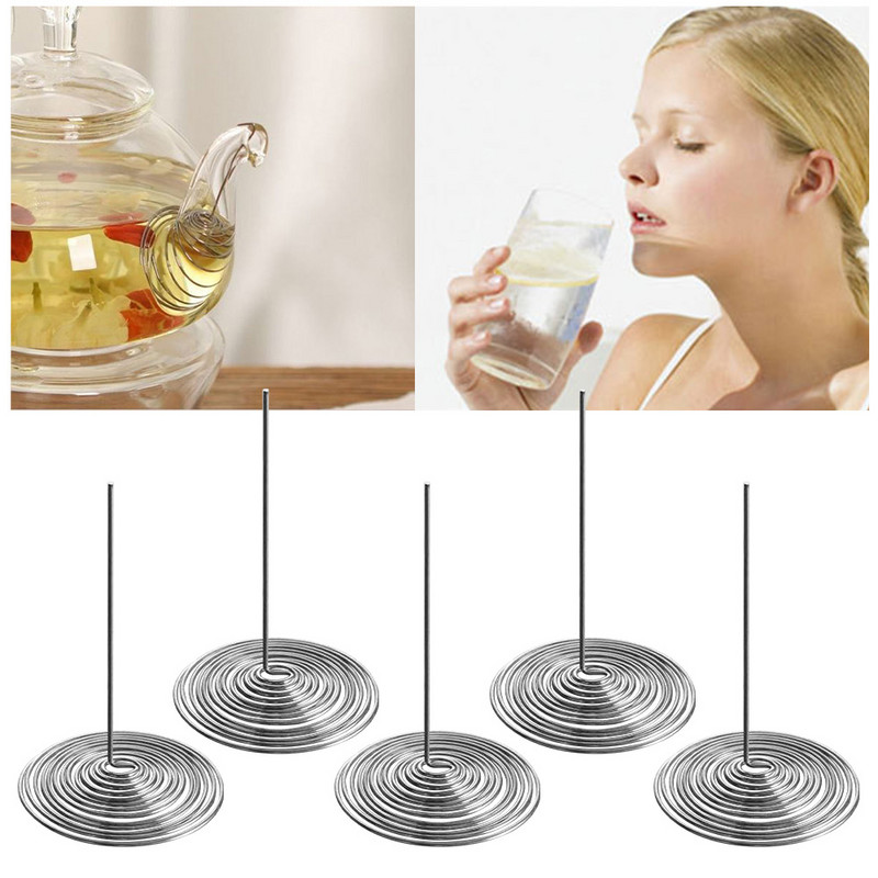 6 vnt. nešiojamasis antgalis spyruoklinis sietelis nerūdijančio plieno arbatos sietelis arbatinuko filtrai arbatos puodelio šlako atskyrimo filtras palaidų lapų arbatai