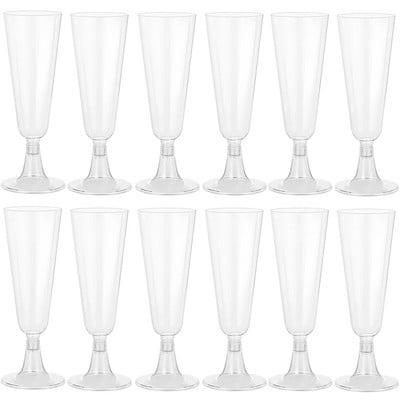 12 buc. Flaute de unică folosință din plastic, 150 ml, pahar de cocktail de șampanie, pahare de vin transparent, pentru petrecere de aniversare, pentru festival de nuntă, pahare pentru băuturi