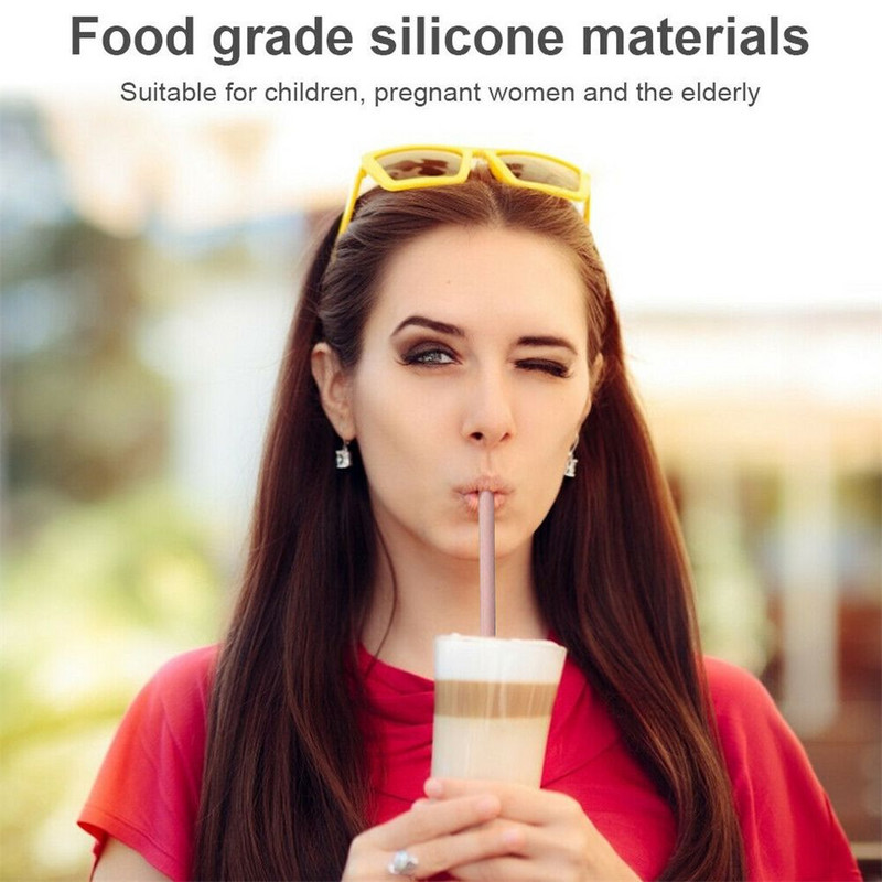 1 db szilikon szívószál, újrafelhasználható, levehető üdítőital nyitható szívószál BPA mentes party konyhai kellékek