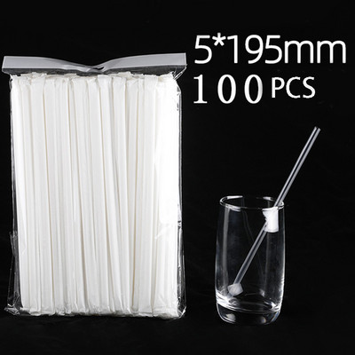 100/300 vnt vienkartiniai šiaudeliai skaidrūs sojos pieno sultys jogurtas smaili kietieji šiaudeliai Vienkartiniai virtuvės reikmenys pp šiaudeliai plastikiniai