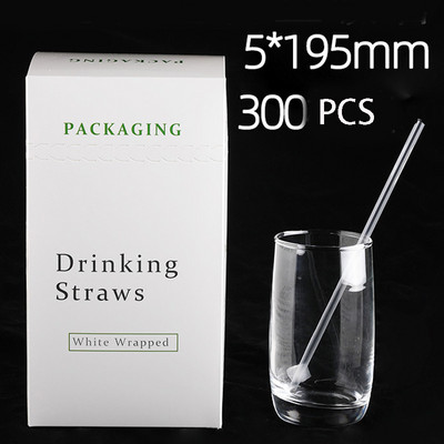 100/300 vnt vienkartiniai šiaudeliai skaidrūs sojos pieno sultys jogurtas smaili kietieji šiaudeliai Vienkartiniai virtuvės reikmenys pp šiaudeliai plastikiniai