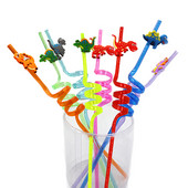 8db 25 cm-es újrafelhasználható dinoszaurusz szívószálak műanyag szívószálak gyerekeknek születésnapi parti díszek Dino születésnapi parti kellékek