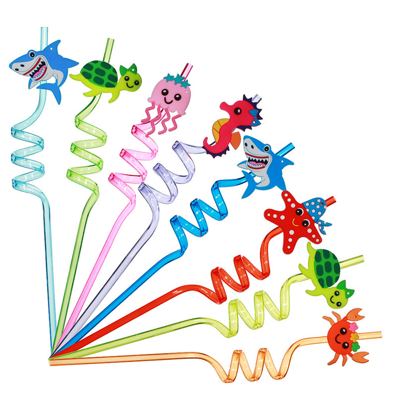 8db 25 cm-es újrafelhasználható dinoszaurusz szívószálak műanyag szívószálak gyerekeknek születésnapi parti díszek Dino születésnapi parti kellékek
