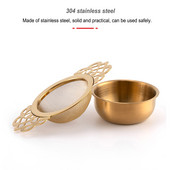 Restoran Cjedilo za listove čaja s dvostrukom ručkom Mrežasti filtar Alat za cijeđenje od nehrđajućeg čelika Kuhinjski dodaci Srebrni