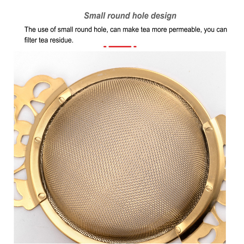 Restoranas Dvigubos rankenos arbatos lapų sietelis Tinklelio filtras Nerūdijančio plieno košimo įrankis Virtuvės prietaisų priedai Sidabras