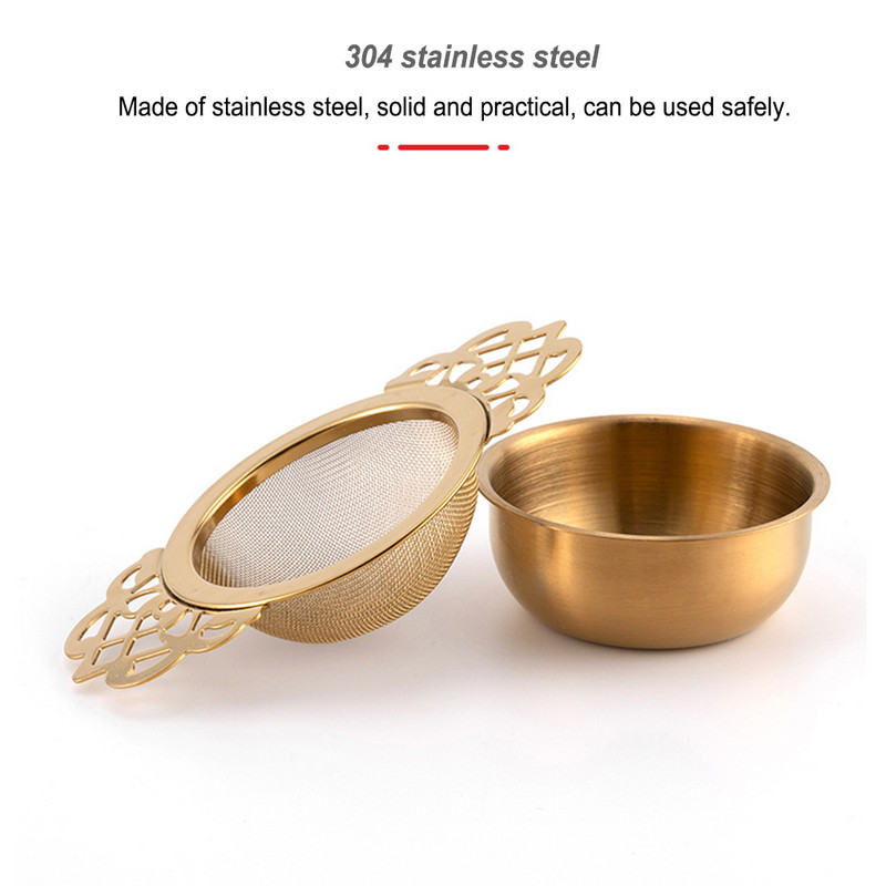 Restoranas Dvigubos rankenos arbatos lapų sietelis Tinklelio filtras Nerūdijančio plieno košimo įrankis Virtuvės prietaisų priedai Sidabras