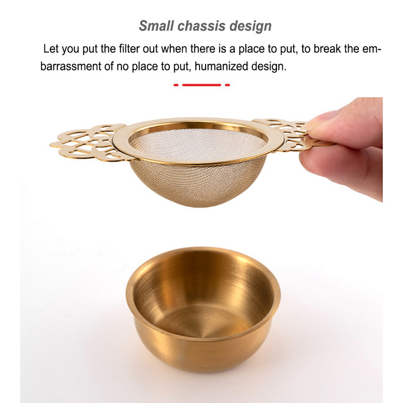 Restoranas Dvigubos rankenos arbatos lapų sietelis Tinklelio filtras Nerūdijančio plieno košimo įrankis Virtuvės prietaisų priedai Sidabras