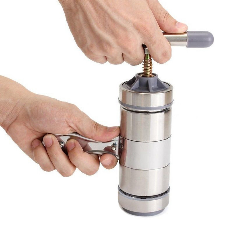 Rankinis makaronų gaminimo staklių spaudimo makaronų aparatas iš nerūdijančio plieno spagečių gaminimo sunkiasvoris spiralizatorius Rankinis sukamas staklių gamintojas