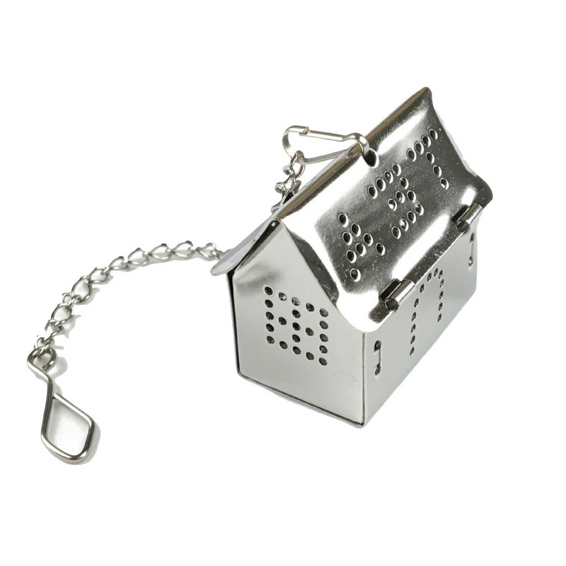 Kis ház formájú teaforrázat laza levelű teaszűrő Többfunkciós rozsdamentes acél újrafelhasználható fűszerszűrő