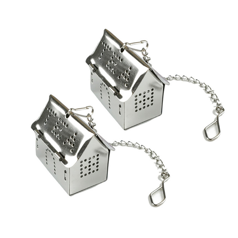 Kis ház formájú teaforrázat laza levelű teaszűrő Többfunkciós rozsdamentes acél újrafelhasználható fűszerszűrő