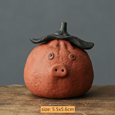 Jauki purpursarkanu smilšu mini trušu tēja mājdzīvnieku rotājumi ar rokām izgatavoti multfilmu modeļu ornamenti, izsmalcināti tējas galda piederumi, tējas trauku dekori