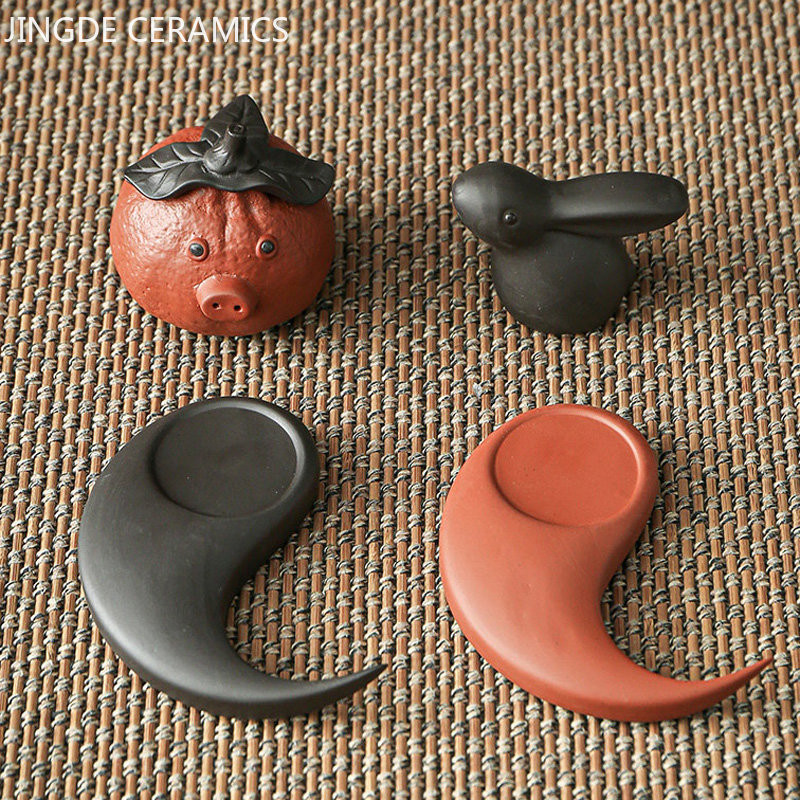 Jauki purpursarkanu smilšu mini trušu tēja mājdzīvnieku rotājumi ar rokām izgatavoti multfilmu modeļu ornamenti, izsmalcināti tējas galda piederumi, tējas trauku dekori