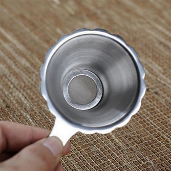 Мрежеста цедка за чай от неръждаема стомана за многократна употреба Филтър за чай Листна фуния Инфузер за чай Съдове за напитки Кухненски аксесоари
