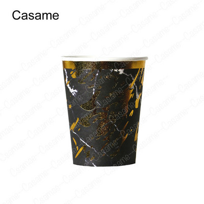 Arany Rózsaszín Luxus Papírpoharak Gyerekek Születésnapi Party Díszek Gyerek Parti Kellékek Csészék Eldobható étkészletek Aranyos csészék