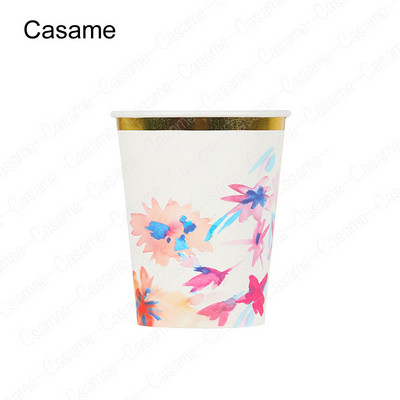 Arany Rózsaszín Luxus Papírpoharak Gyerekek Születésnapi Party Díszek Gyerek Parti Kellékek Csészék Eldobható étkészletek Aranyos csészék