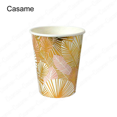 Arany Rózsaszín Luxus Papírpoharak Gyerekek Születésnapi Party Díszek Gyerek Parti Kellékek Csészék Eldobható étkészletek Aranyos csészék