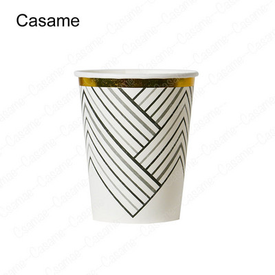 Arany Rózsaszín Luxus Papírpoharak Gyerekek Születésnapi Party Díszek Gyerek Parti Kellékek Csészék Eldobható étkészletek Aranyos csészék