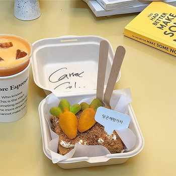 20 бр. Кутия за обяд за еднократна употреба Екологична кутия Bento Контейнер за пекарни Плодов хамбургер Торта Опаковка за приготвяне на храна Контейнер за храна