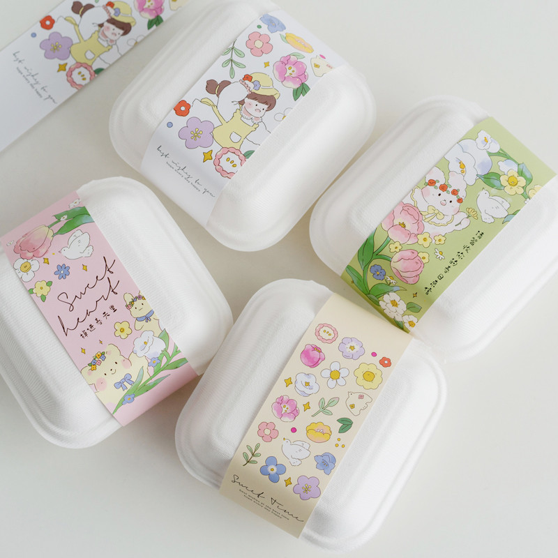 20 vnt. vienkartinė priešpiečių dėžutė ekologiška „Bento Box“ kepyklų talpykla Vaisių mėsainių pyrago patiekalų paruošimo pakavimo maisto talpa