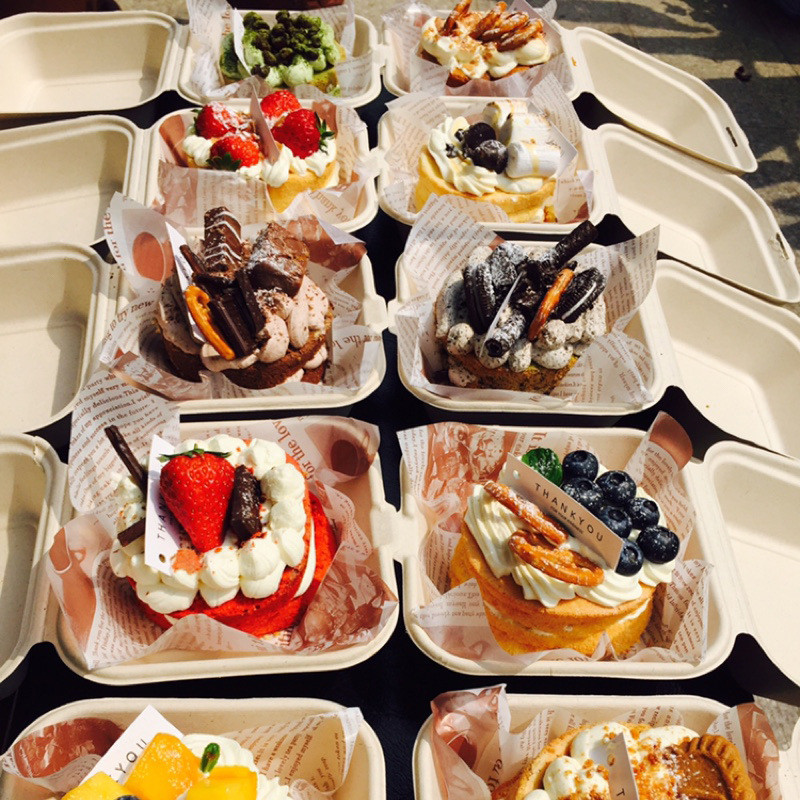 20 vnt. vienkartinė priešpiečių dėžutė ekologiška „Bento Box“ kepyklų talpykla Vaisių mėsainių pyrago patiekalų paruošimo pakavimo maisto talpa