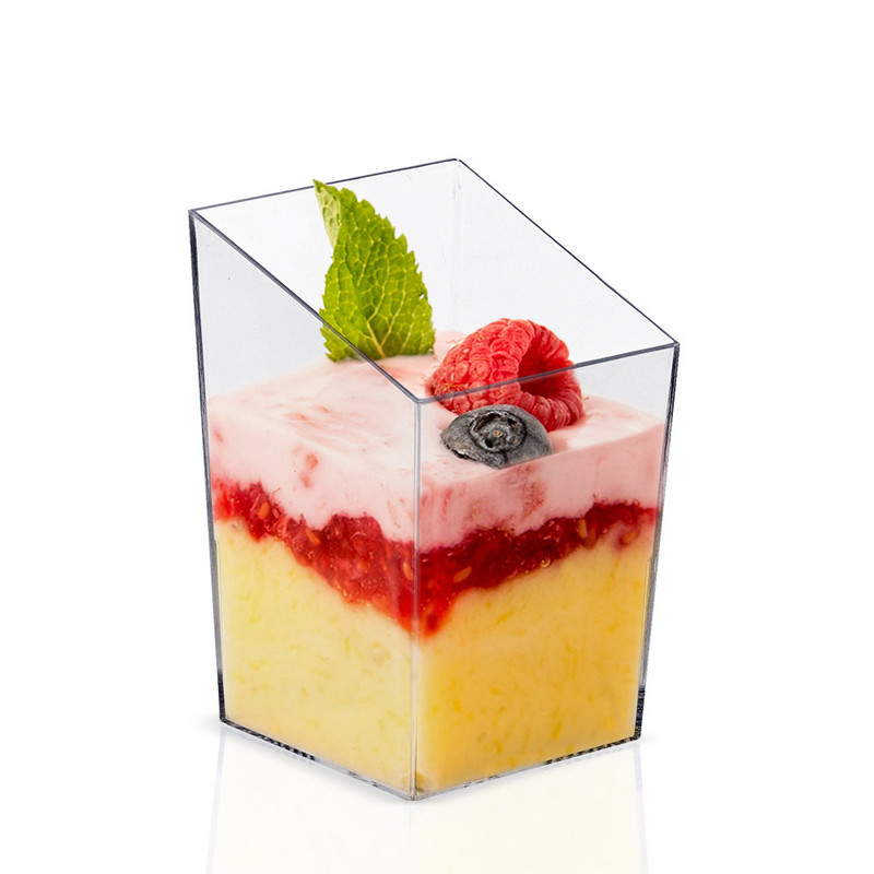 8/16db 85 ml műanyag mini fagylaltos desszert csésze étkészlet Mousse csésze zselés joghurtos desszerthez karácsonyi parti mellékelve