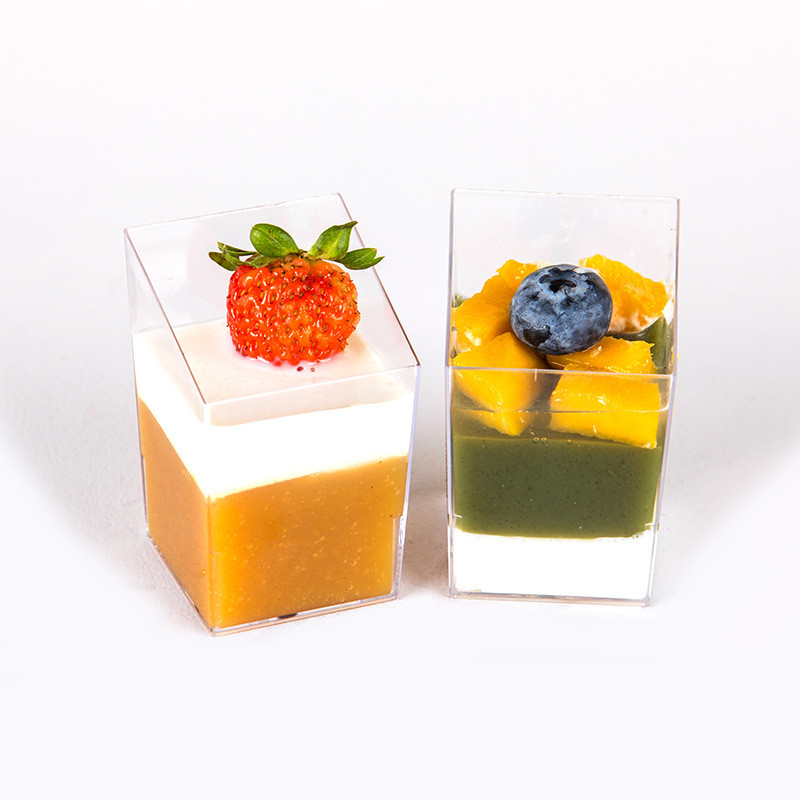 8/16db 85 ml műanyag mini fagylaltos desszert csésze étkészlet Mousse csésze zselés joghurtos desszerthez karácsonyi parti mellékelve