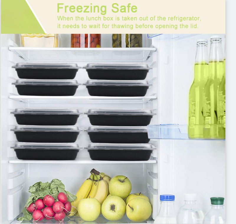 10 vnt. stora kvadratinė vienkartinė priešpiečių dėžutė juodų vaisių išnešiojamos dėžutės su dangteliu išsinešimui plastikinis greito maisto vaisių salotų traškutuvas