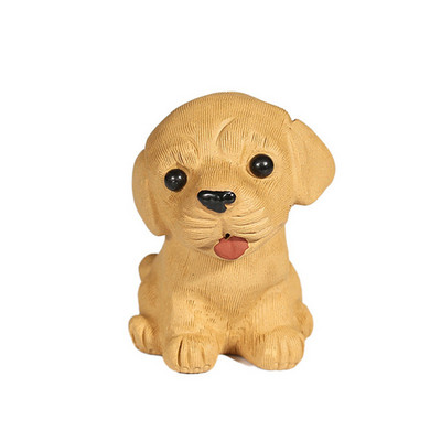 1vnt Yixing rankų darbo purpurinė molio arbata Pet Lucky Puppy statulos papuošalai Staliniai amatai Boutique arbatos stalo dekoravimo priedai