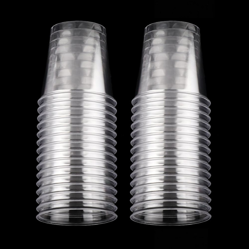 30/50X apvalūs plastikiniai skaidrūs vienkartiniai desertų puodeliai Daugkartiniai miniatiūriniai Frappuccino puodeliai Vienkartiniai virtuvės reikmenys