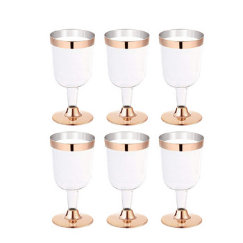 Πλαστικό ποτήρι κρασιού Κύπελλο μίας χρήσης Ανθεκτικό πάρτι γάμου Πλαστικό κύπελλο 190ML 6 τμχ Πλαστικό κύπελλο Μπαρ Wine Cup Φεστιβάλ Πλαστικό Κύπελλο Μπάρα