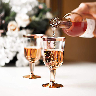 Pahar de vin din plastic, de unică folosință, durabil, pentru petrecere, nuntă, pahar din plastic, 190 ml, 6 buc., bar cu pahare din plastic