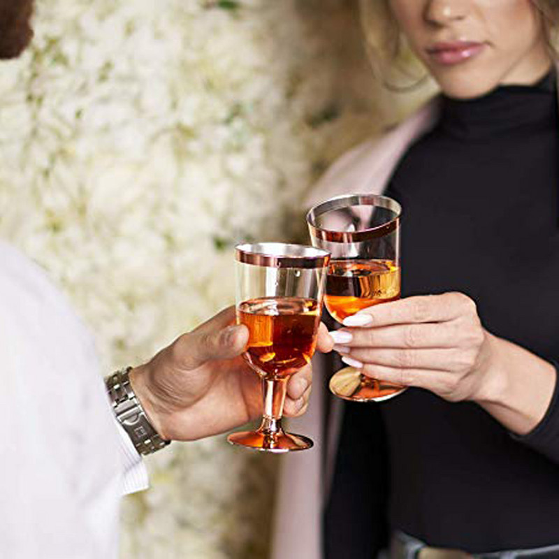 Plastikinis vyno stiklo vienkartinis puodelis Patvarus vakarėlio vestuvių plastikinis puodelis 190ml 6PC Plastikinis puodelis Bar Vyno puodelis Festivalis Plastikinis puodelis Baras