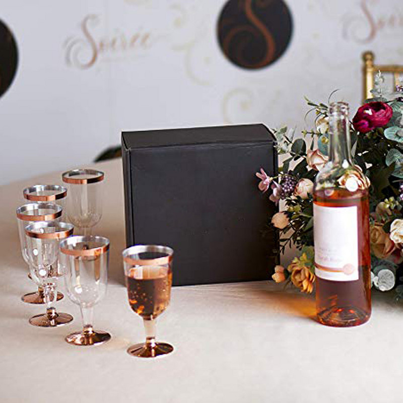 Plastikinis vyno stiklo vienkartinis puodelis Patvarus vakarėlio vestuvių plastikinis puodelis 190ml 6PC Plastikinis puodelis Bar Vyno puodelis Festivalis Plastikinis puodelis Baras