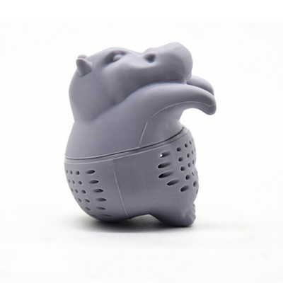 6,5*4,5cm 100% vadonatúj szilikon, nem mérgező Lovely Hippo teaszűrő tealevél szűrő teaiváshoz