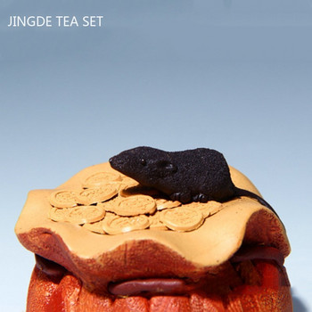 Κινεζικά Yixing Purple Clay Tea Στολίδια για κατοικίδια ζώα Τυχερά ζώα Τσάι ειδώλια Γλυπτική χειροτεχνία Αξεσουάρ διακόσμηση τραπεζιού τσαγιού σπιτιού