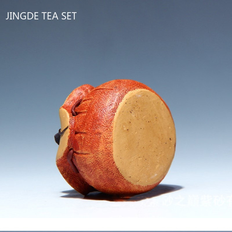 Ķīniešu Yixing purpura māla tēja mājdzīvnieku rotājumi Lucky Animal tēja figūriņa Skulptūra Amatniecība Mājas tējas galda dekorēšanas piederumi