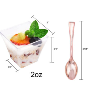 100Pack 2OZ Mini κύπελλα επιδόρπιο για πάρτι Μικρά πλαστικά κύπελλα επιδόρπιο Φλιτζάνια shooter επιδόρπιο μιας χρήσης για παγωτό φρούτων πουτίγκας