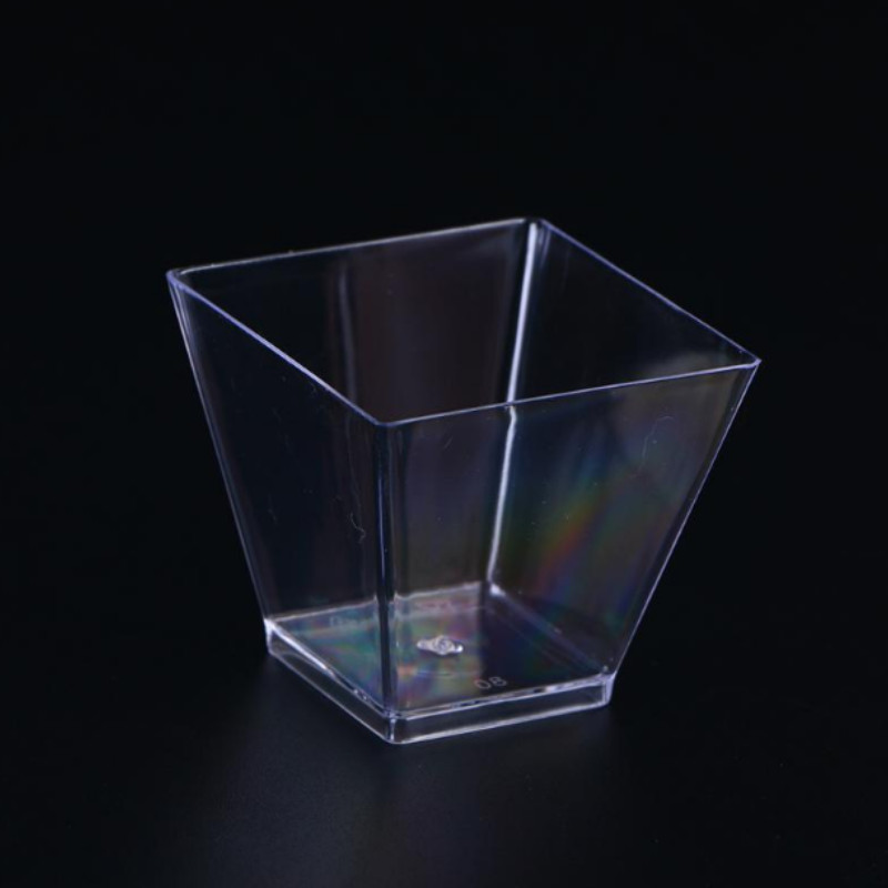 100 Pack 2OZ Mini desertų puodeliai vakarėliui Maži plastikiniai desertų puodeliai Vienkartiniai desertiniai puodeliai pudingo vaisių ledams