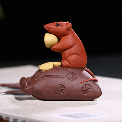 1vnt Boutique Purpurinė molio arbata Naminių gyvūnėlių Pelės piniginė Modelis Arbatos figūrėlės Papuošalai Rankų darbo arbatos rinkinys Dekoravimo priedai Amatai