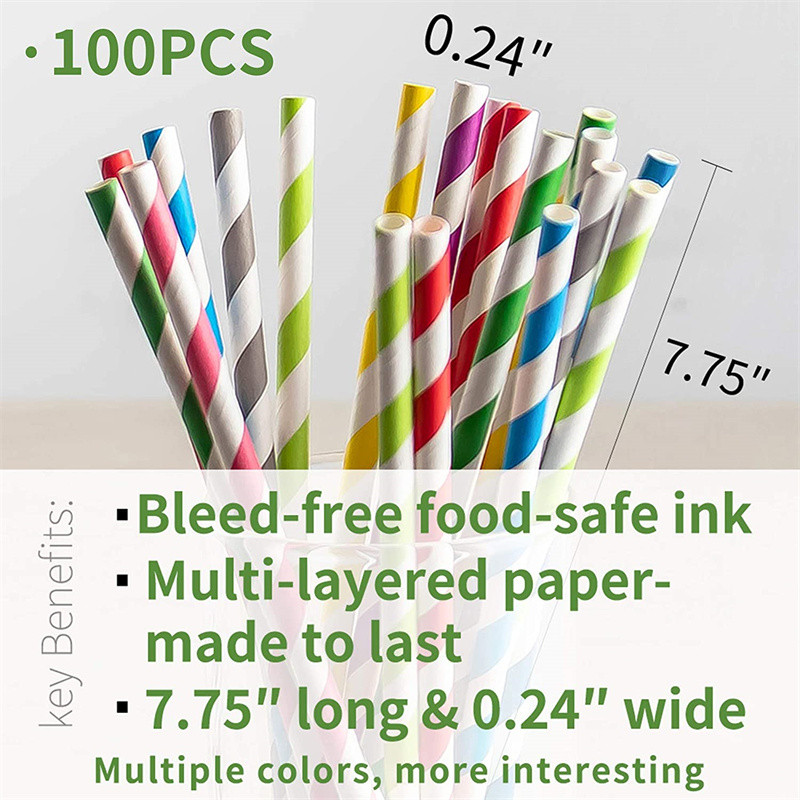 100 gab. Rozā, dzeltenā, zaļā papīra salmiņi Kāzu labvēlīgie augļi Zvaigžņu augļu dzeršanas salmiņi dzimšanas dienas ballīšu dekorēšanai bērnu ballīšu piederumi