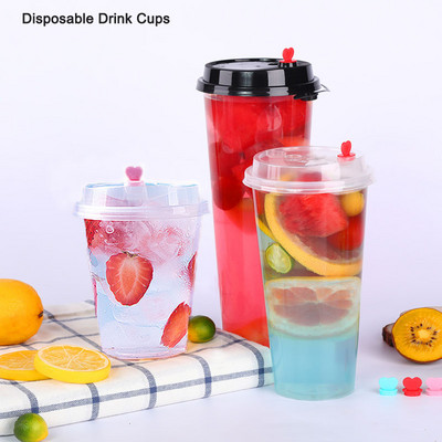 10 buc ceașcă de ceai cu bule de unică folosință cești din plastic transparent cești cu suc de cafea CUPS pentru petrecerea de aniversare CUPA de înghețată băutură caldă rece
