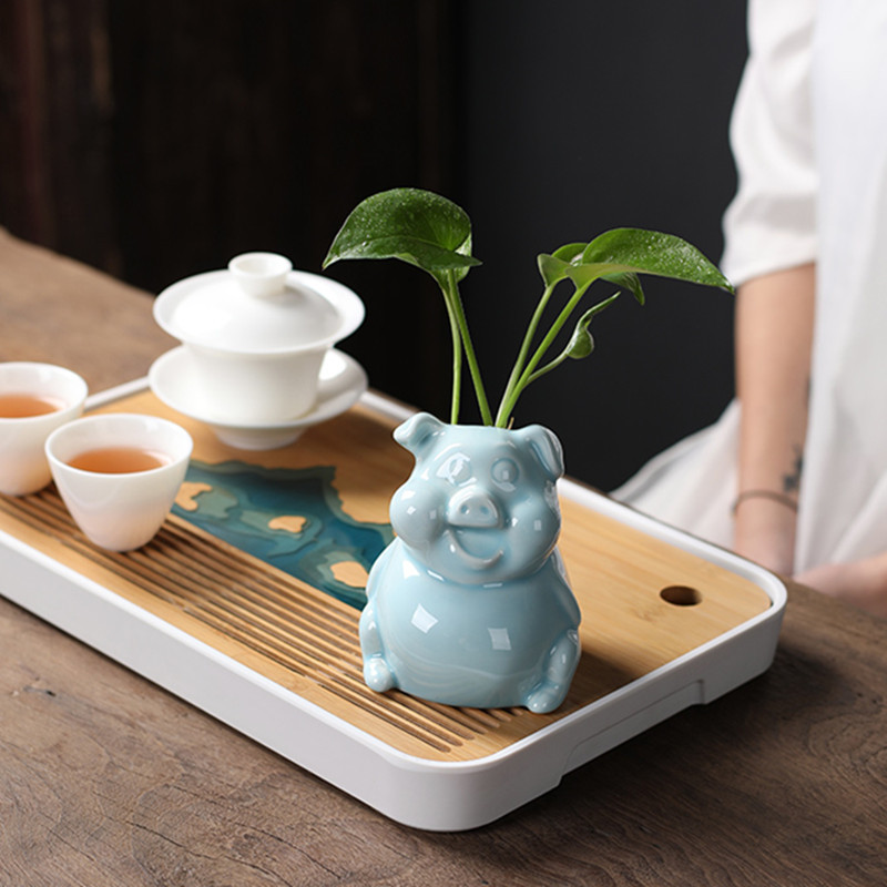 Radošums Keramika Tēja Mājdzīvnieks Jauka cūciņa statuja Puķu pods Galddators Hidroponiski augi Rotājumi Ar rokām gatavoti tējas servīzes Dekorācijas Amatniecība