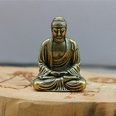 Μασίφ ορειχάλκινο άγαλμα του Βούδα Tea Pet Lucky Fengshui Στολίδι Τραπέζι τσαγιού Διακοσμήσεις επιφάνειας εργασίας Αξεσουάρ Κινεζικά αξεσουάρ τσαγιού