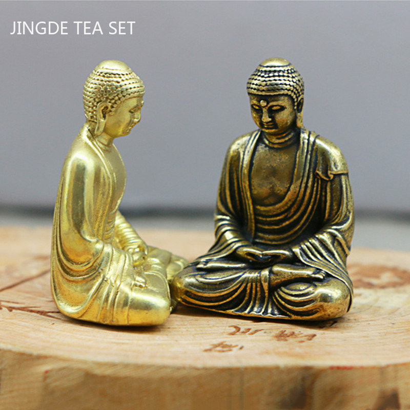Μασίφ ορειχάλκινο άγαλμα του Βούδα Tea Pet Lucky Fengshui Στολίδι Τραπέζι τσαγιού Διακοσμήσεις επιφάνειας εργασίας Αξεσουάρ Κινεζικά αξεσουάρ τσαγιού