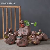 1vnt Kūrybiškumo rankų darbo purpurinė molio arbata naminių gyvūnėlių hidroponiniai augalų papuošalai darbalaukio gėlių vazonų butiko arbatos dekoravimo priedai