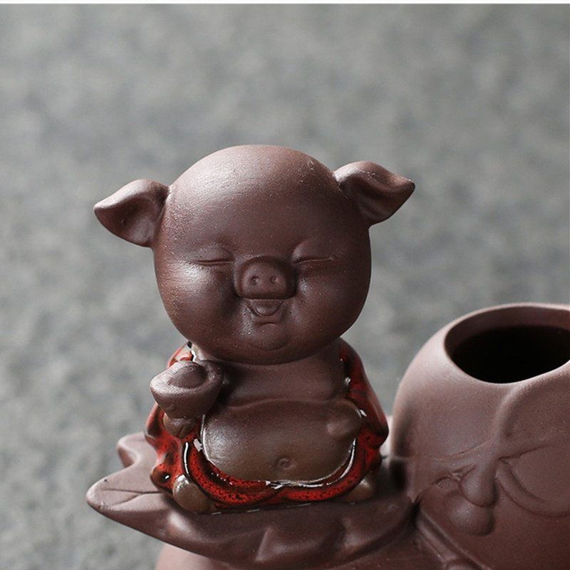 1vnt Kūrybiškumo rankų darbo purpurinė molio arbata naminių gyvūnėlių hidroponiniai augalų papuošalai darbalaukio gėlių vazonų butiko arbatos dekoravimo priedai